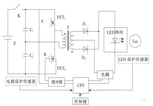  图2 为LED阵列智能驱动实验电路