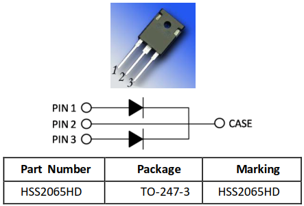 TO-247封装650V/20A碳化硅二极管